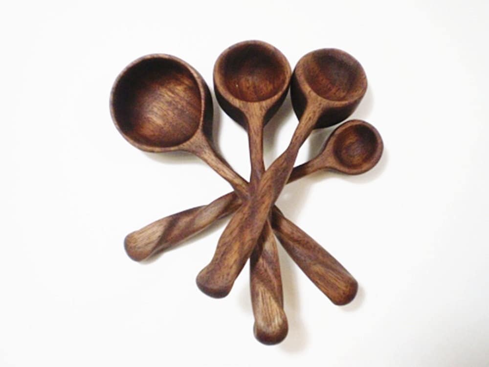 Wooden Measuring Spoon Set Black Walnut by OutNumberedNovelties
