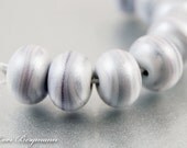 Tuxedo Shimmer Lampwork Glass Spacer Beads, Variegated Silver Gray, Pixie Dust, SRA