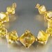 Golden Handmade Lampwork Glass Bead Set, Diamond Crystals, Jewelry Supplies, SRA