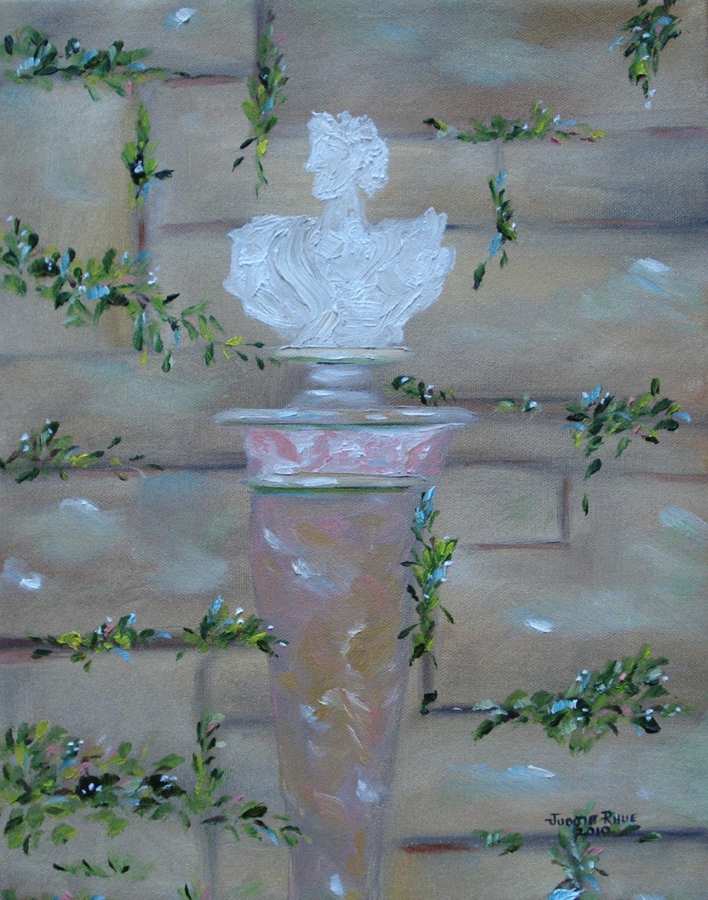 Oil painting original still life art Biltmore Statue 11x14 inch by Judith Rhue