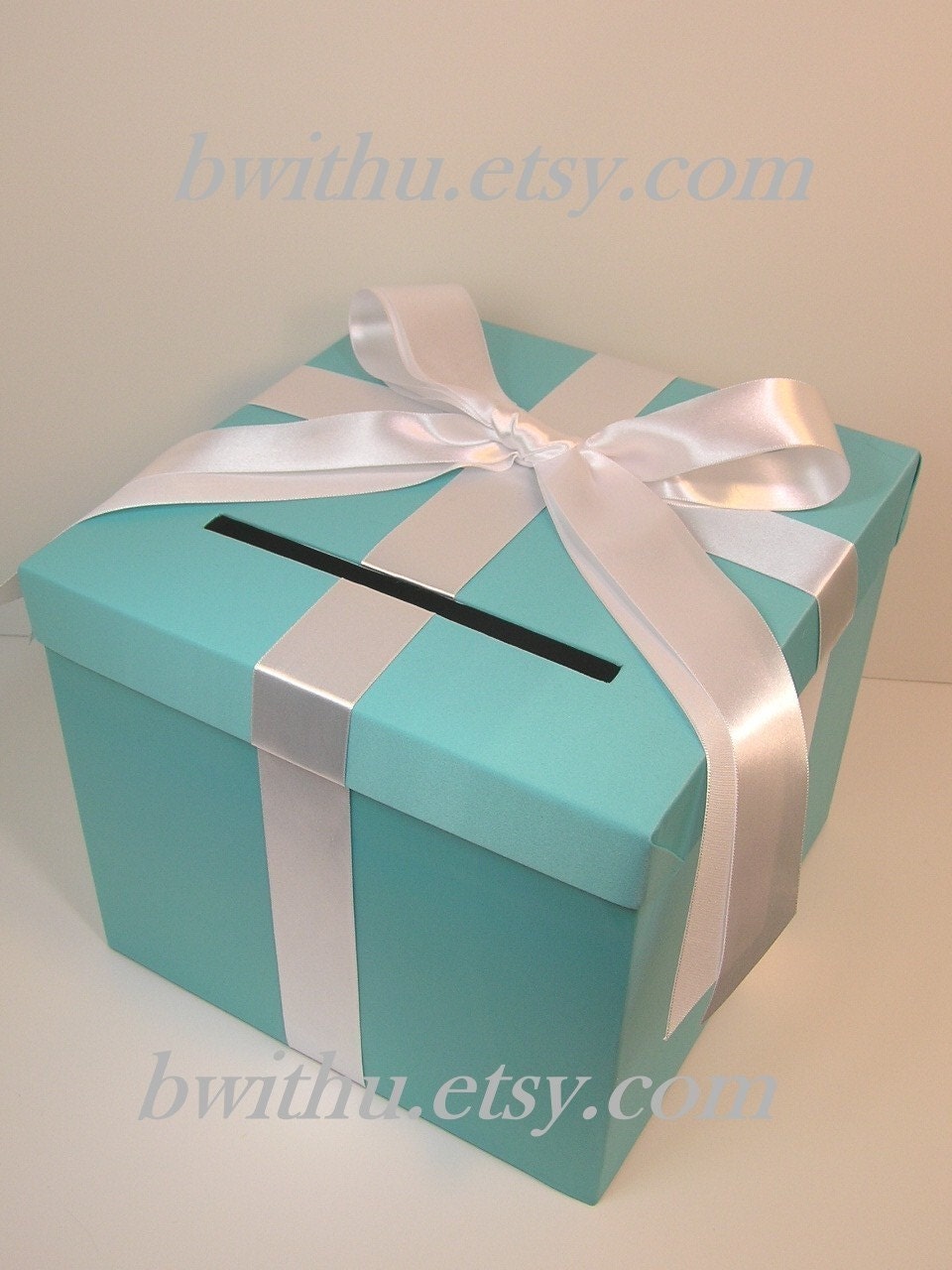 Tiffany Blue Wedding Card Box Gift Card Box Money Box Holder-Customize your color