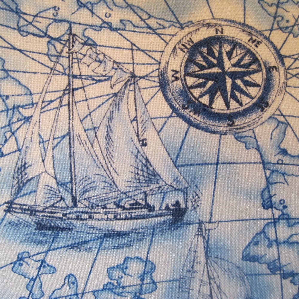 Full Sails Underway Nautical Handmade Pillow Faux Down