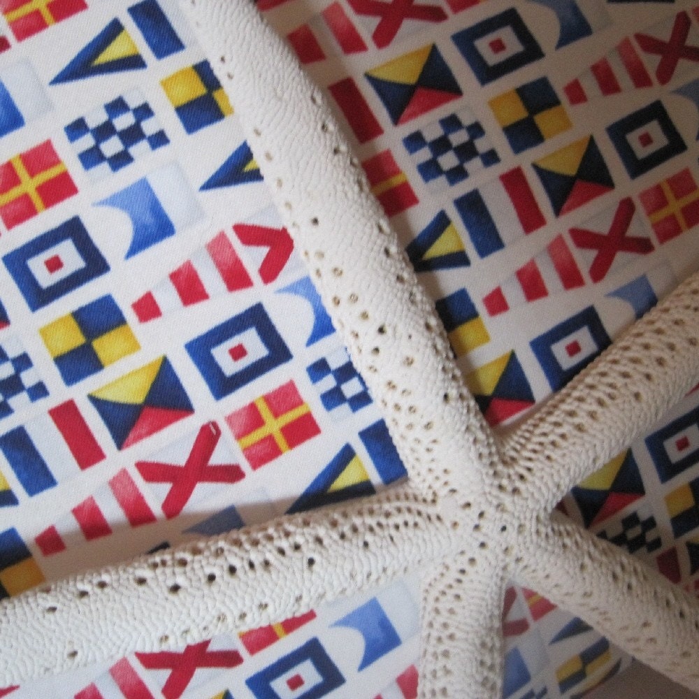 Classic Nautical Signal Flags Handmade Decorative Pillow
