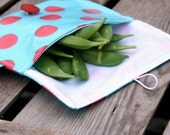 SMALL  Red Polka Dot Snack Pouch Bag