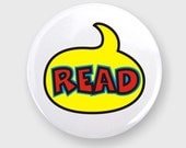 Reading Button, One Inch Diameter, Pin Backed