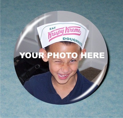 Photo Button Created from Your Photo, Includes Easel