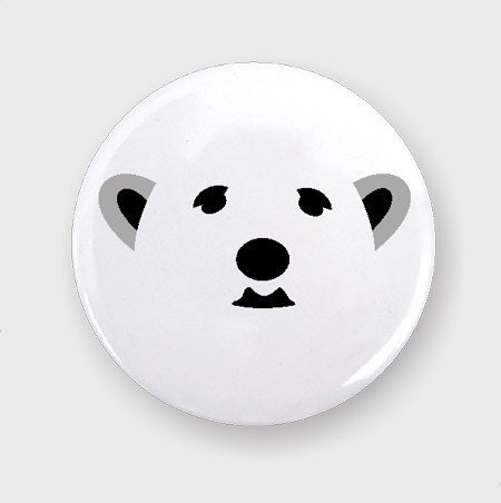 Polar Bear Button, Pinback