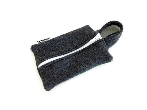 iPhone 4 Case / iPod Case / iPhone 4 Fabric Case / iPhone Hoodie Case (Dark Grey - White)