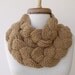 Light Brown Braid Scarf Neckwarmer With Button-Ready for shipping