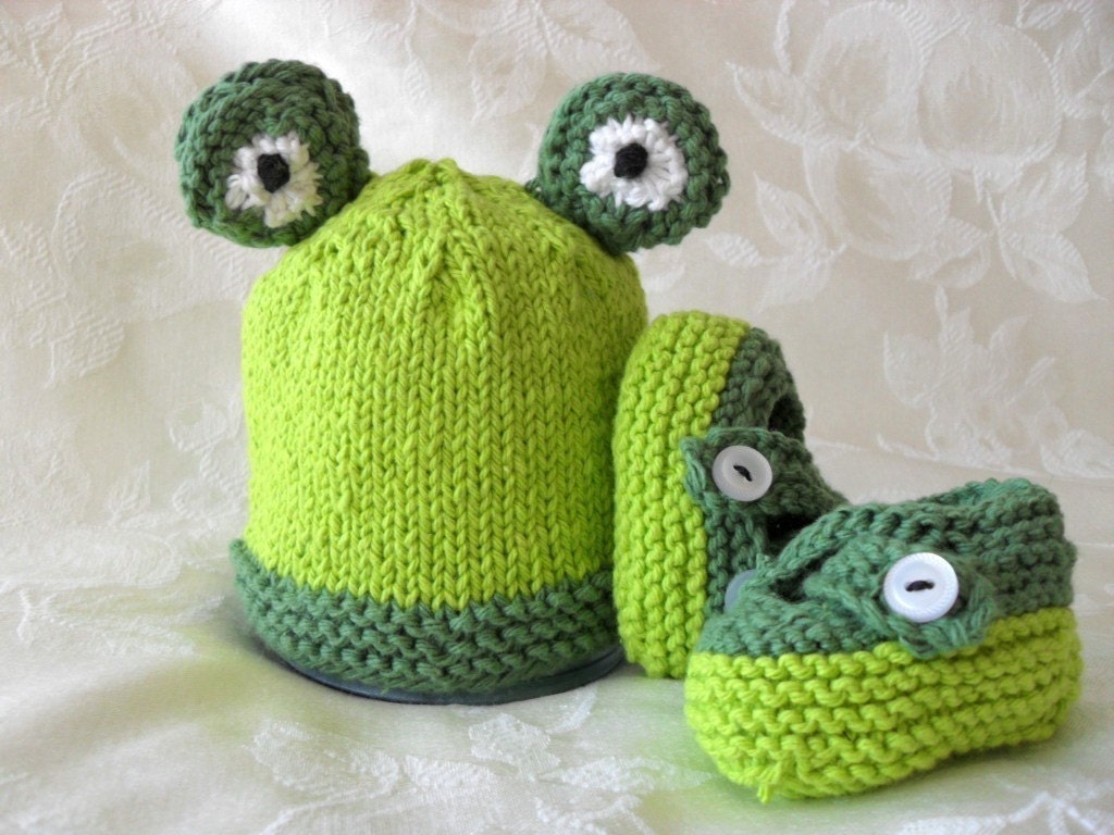 Knitted Baby Hat -knitted children clothing - FROGGY  Hand Knitted Baby Hat-cotton hand knitted baby hat- children costume-RIBBID-RIBBID