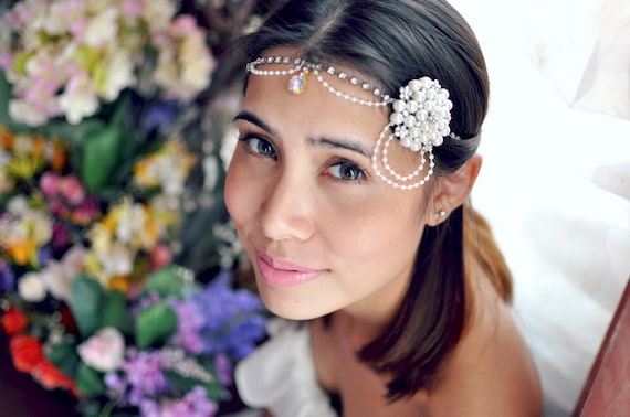 Spring Jewelry Flapper Metallic Rhinestone Headband Pearl Crystal Hair Bridal Accessories Wedding
