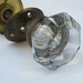 Vintage Glass door Knob Set Brass Fittings and Hardware