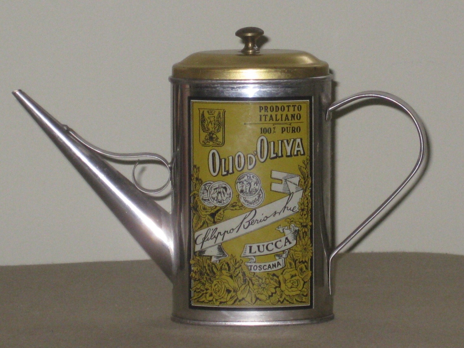 Vintage Olive Oil Can by maggiemaevintage on Etsy