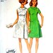 60s Mini Dress Jiffy Dress Vintage Sewing Pattern Simplicity 8541 - Size 18 Bust 40