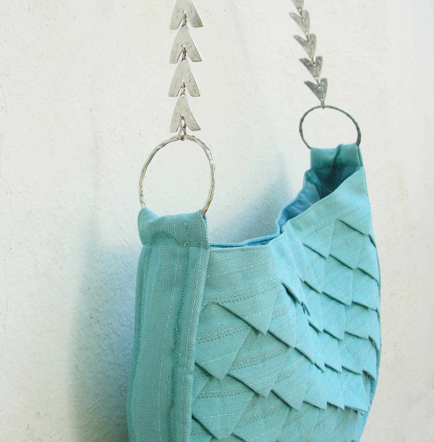 Mermaids Tail Bag - Folded Linen with Metal Strap