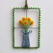 Flowers In The Window wire wrapped pendant with vase of daffodils