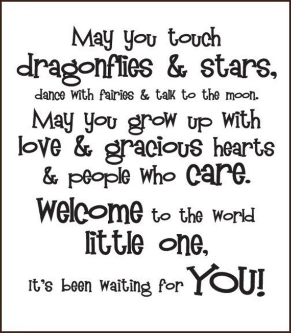 Nursery Wall Decal - EXTRA LARGE May you touch.. Welcome to the World Little One