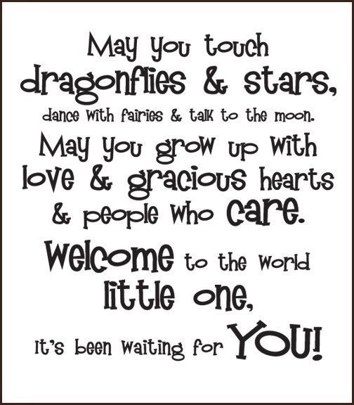 Nursery Wall Decal - EXTRA LARGE May you touch.. Welcome to the World Little One