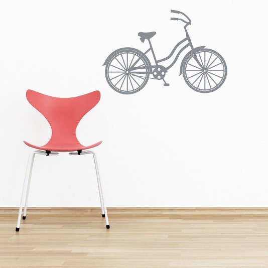Bike Beach Cruiser Vintage Look Bicycle Vinyl Wall Decal Original Graphics by DECOmod Walls