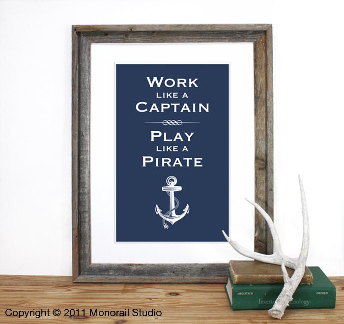 Play like a Pirate Screenprint 12 x 19 in Pick your Color