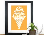 You & Me, How Sweet Screenprint 12 x 19 in Pick your Color