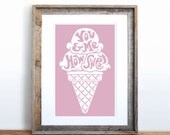 You & Me, How Sweet Small Screenprint Choose your color