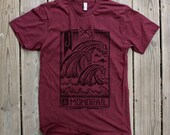 Great Wave - Mens/Unisex Cranberry T-shirt - XXL