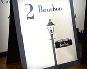 New Orleans Tented Table Numbers Cream Black Wedding Landmarks Large Silhouette Architecure