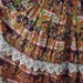 70s vintage dress / BOHEMIAN MAXI dress / full skirt Floral Gypsy Dress / summer cotton dress w/ lace trims M / L