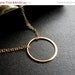 Gold Necklace, Vermeil Gold Hoop, Gold Circle, Bridesmaid Necklace, 14K Gold Filled Chain - Circle of Life