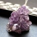 Amethyst Druzy Necklace, Silver Plated Amethyst Pendant Geode, Sterling Silver Chain, February Birthstone - Dark Crystal