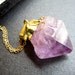 Amethyst Chunk Necklace, Amethyst Geode Pendant, 14K Gold Chain - Purple Haze