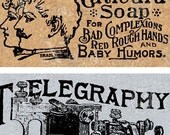 Vintage Advertisements II - 8.5 x 11 inch Printable Digital Collage Sheet - with 12 images