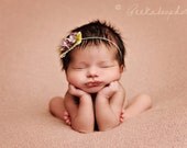 Baby Headband, Newborn Headband, Vintage Headband, Girl Headband, ALL SIZES available, The Hampton... Green Velvet Antique Ribbon