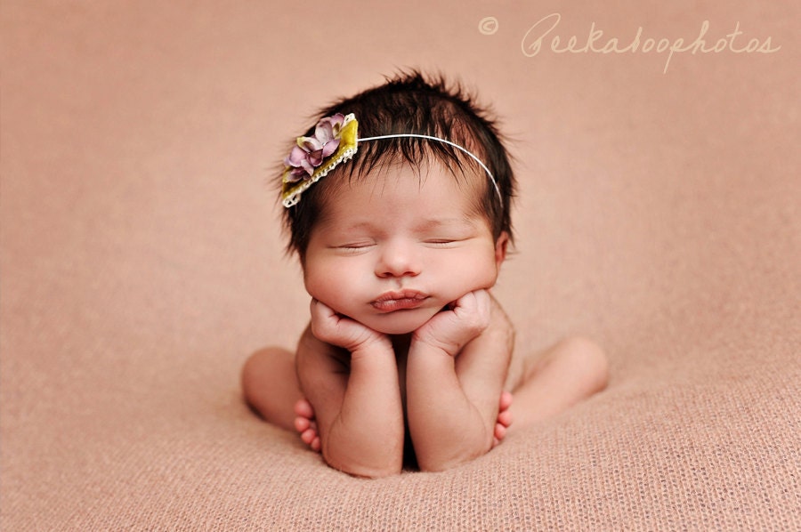Baby Headband, Newborn Headband, Vintage Headband, Girl Headband, ALL SIZES available, The Hampton... Green Velvet Antique Ribbon