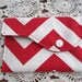 Mini Wallet Chevron Red and White Zig Zag Business Card holder