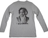 Beethoven Hears, 100 Percent Cotton Long Sleeve T-shirt, Gray, unisex