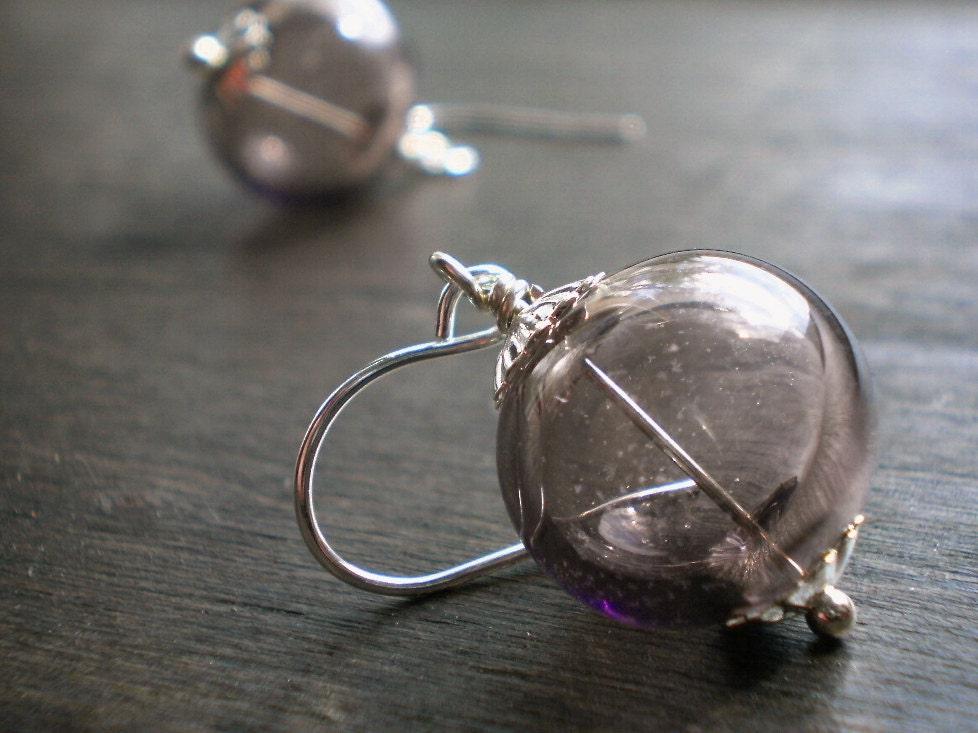 Hakui Handblown Hollow Glass Bead Earrings
