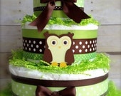 Green & Brown Owl Cake
