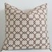 Decorative pillow cover - throw pillow - Accent pillow - 20x20 - beige and brown - patterned lattice diamonds