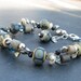 Bracelet RAKU artisan lampwork keshi pearls
