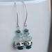 Moonstone, blue apatite, flourite gem stack earrings