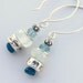 Moonstone, blue apatite, flourite gem stack earrings