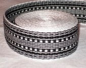 Black and white hand-woven inkle trim (over 14 feet)