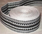 Black and white hand woven inkle trim (over 14 feet)