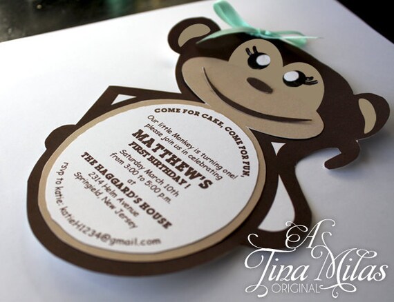 DIY Monkey Invitations Il_570xn