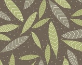 Leaves on Green from Primitiva by Jane Dixon - Fat Quarter