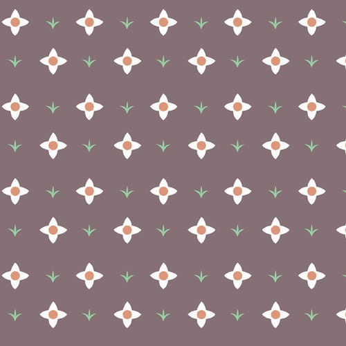 Flowers on Brown from Hello Pilgrim by Lizzy House - Half Yard