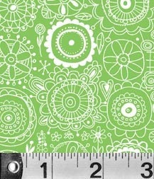 Spring Street by Carolyn Gavin Floral in Green - Fat Quarter