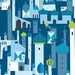 Royal City in Turquoise from 1001 Peeps by Lizzy House- Half Yard